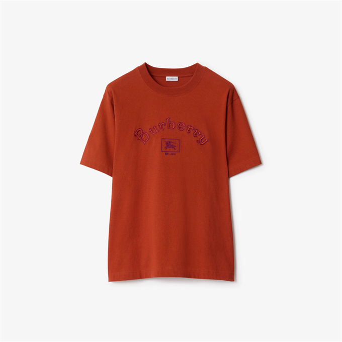 burberry gothic logo ekd embroidery cotton t-shirt